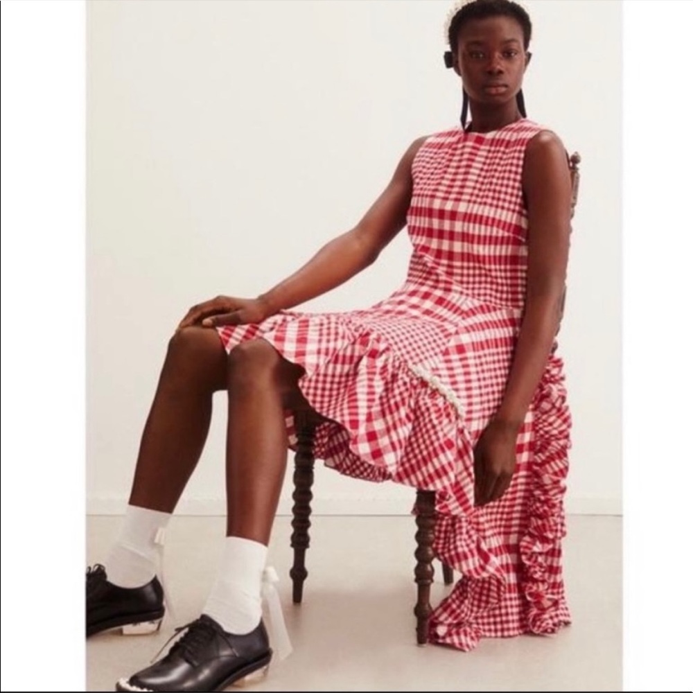 Simone Rocha Red and White Checkered Mini Dress